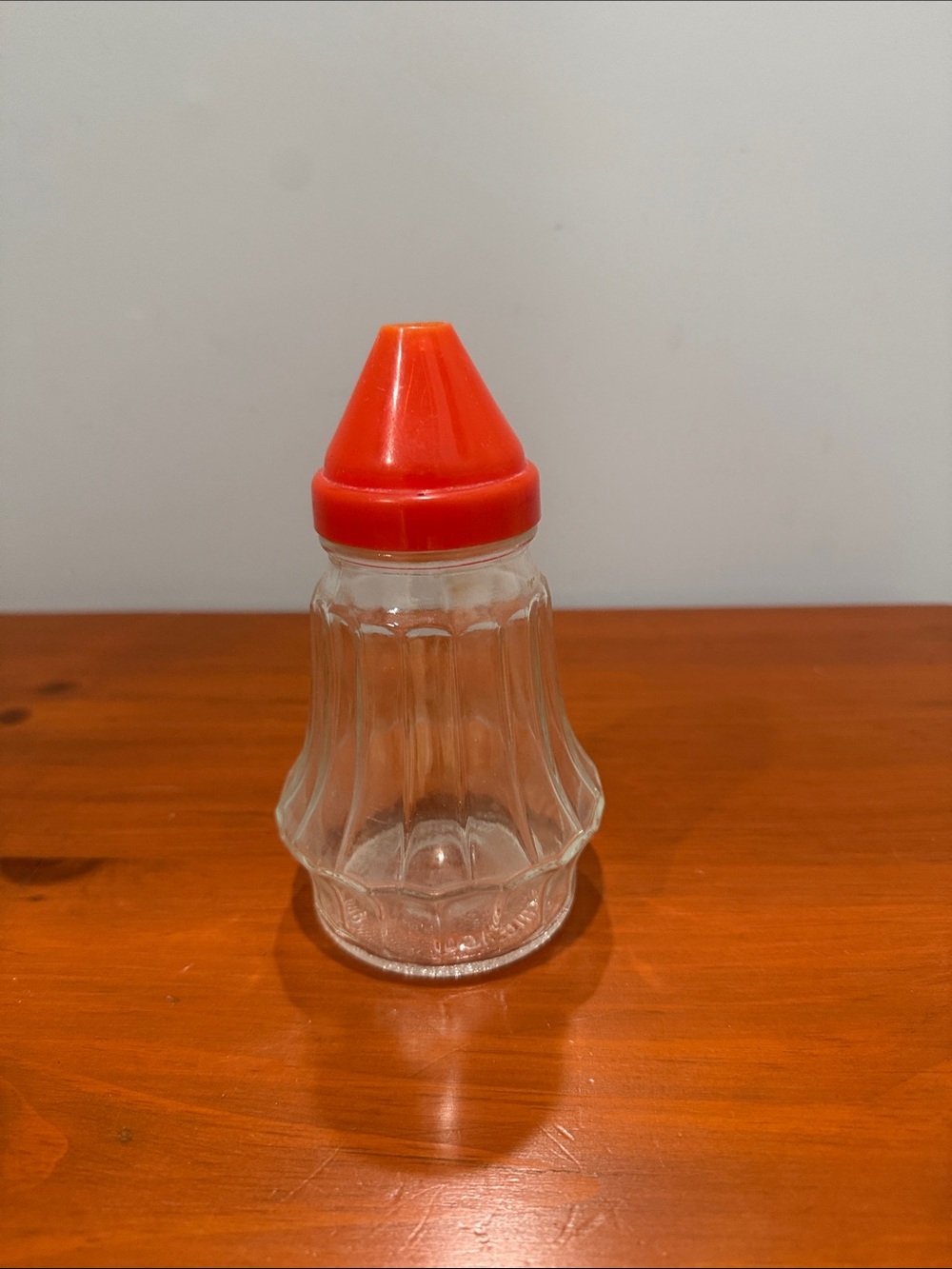 Vintage Sugar Shaker with Red Plastic Cap
